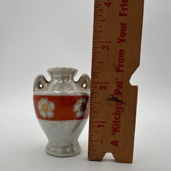 Vintage Miniature Hand Painted Vase Occupied Japan 2.5 inch Pearlescent - Picture 4 of 11